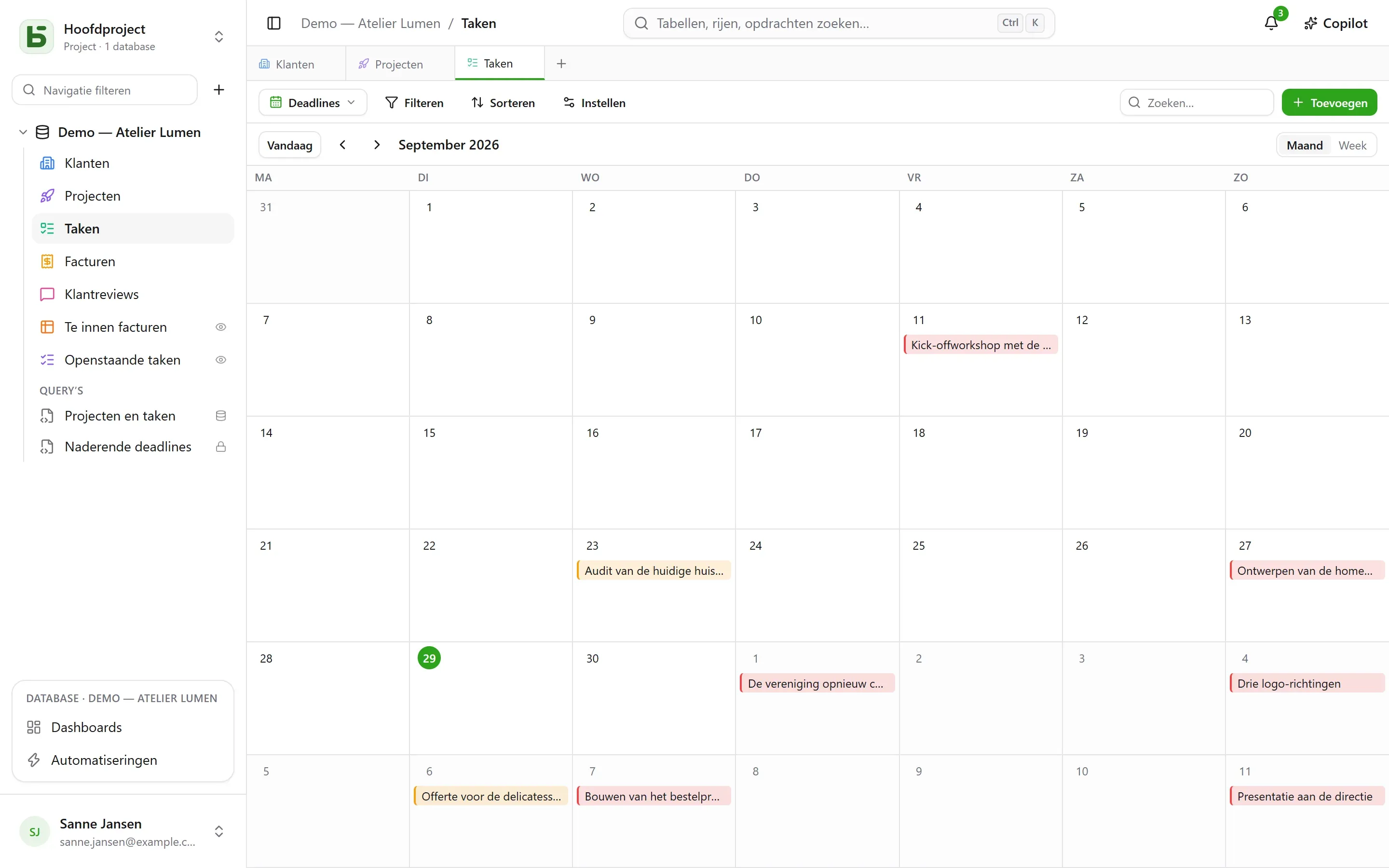 Een kalender op vervaldatum