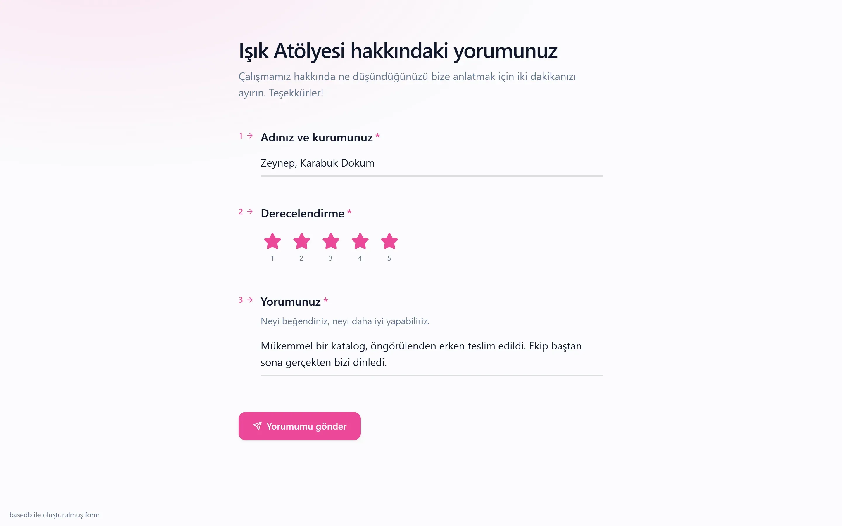 Herkese açık bir form