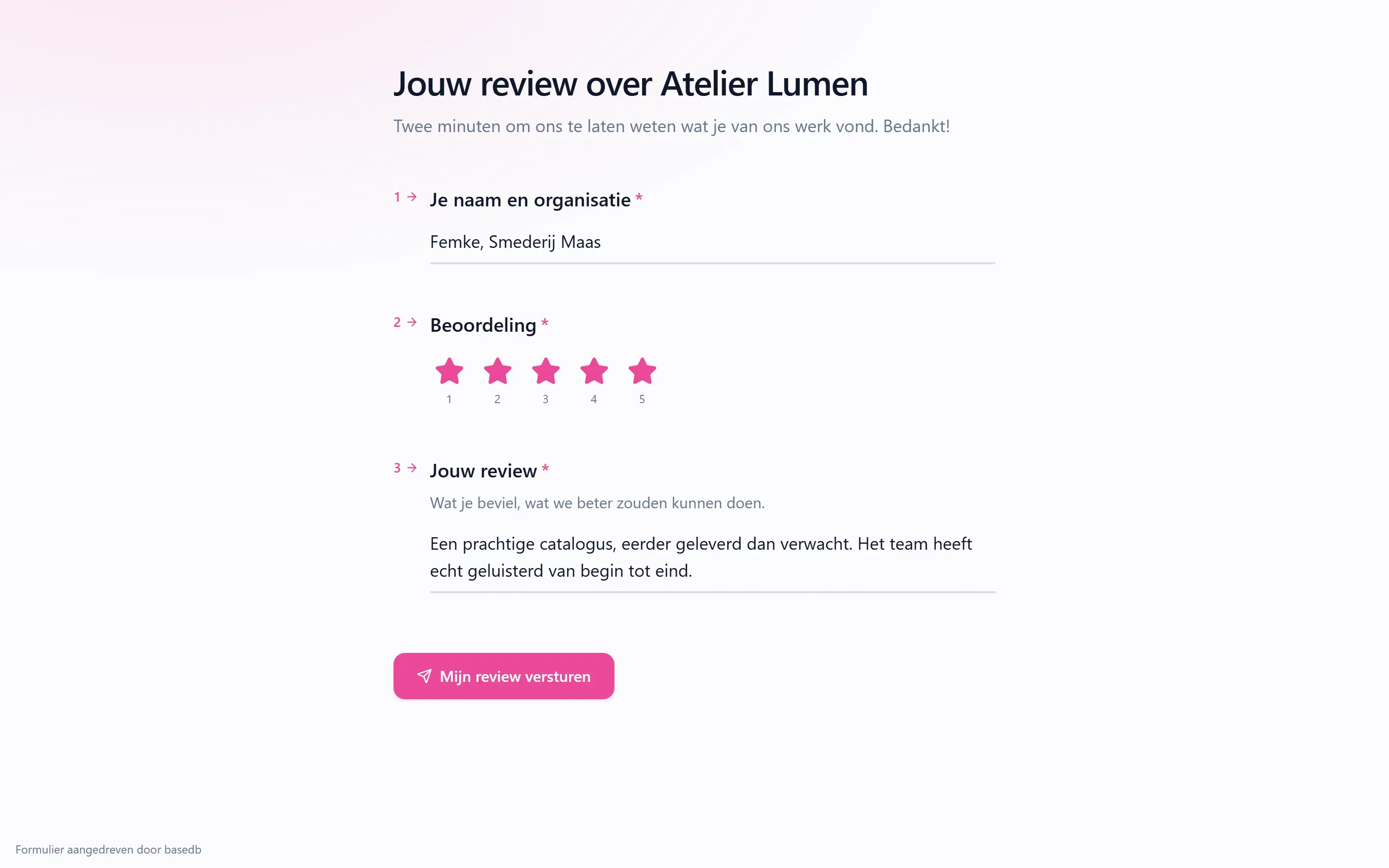 Een openbaar formulier