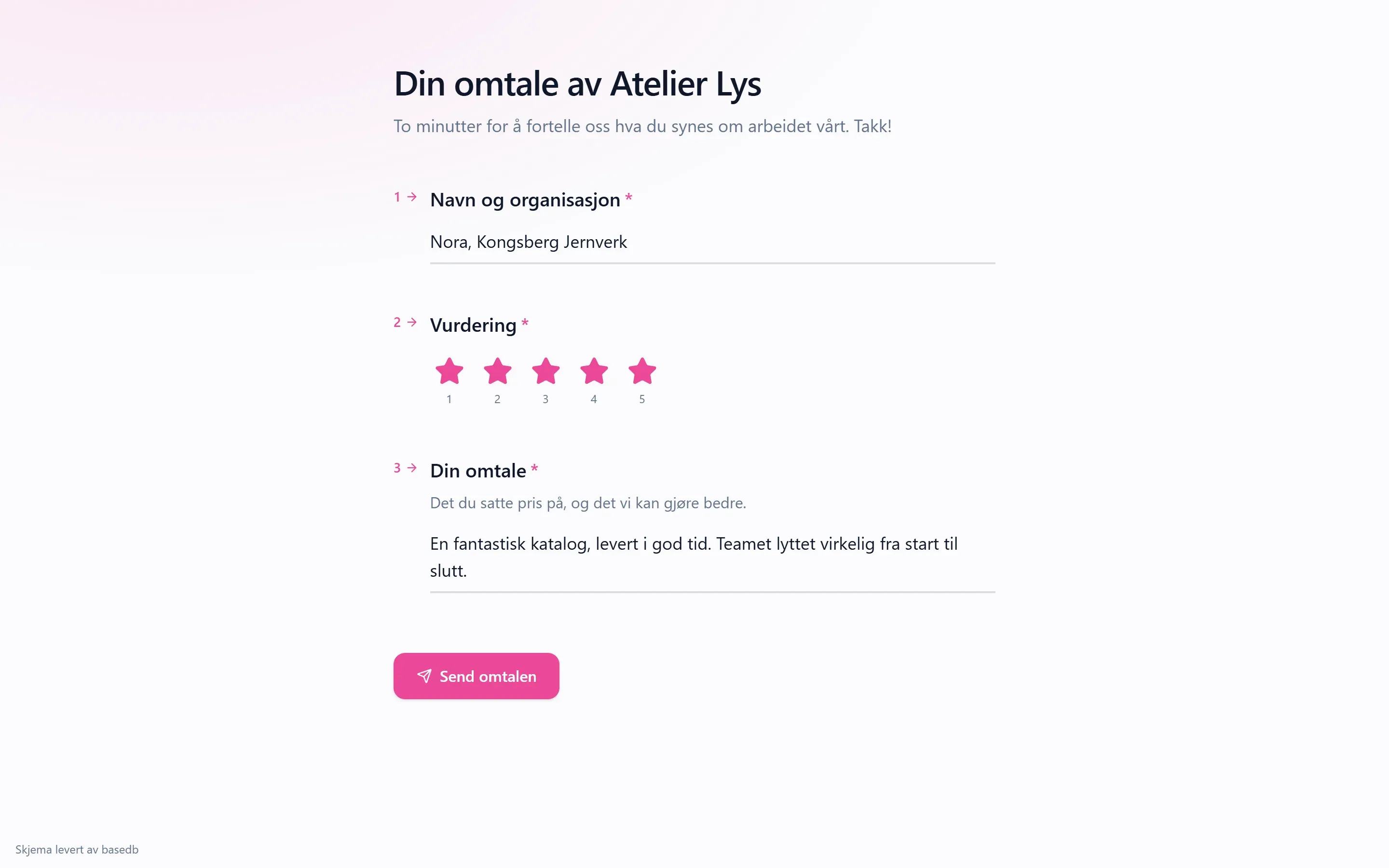 Et offentlig skjema