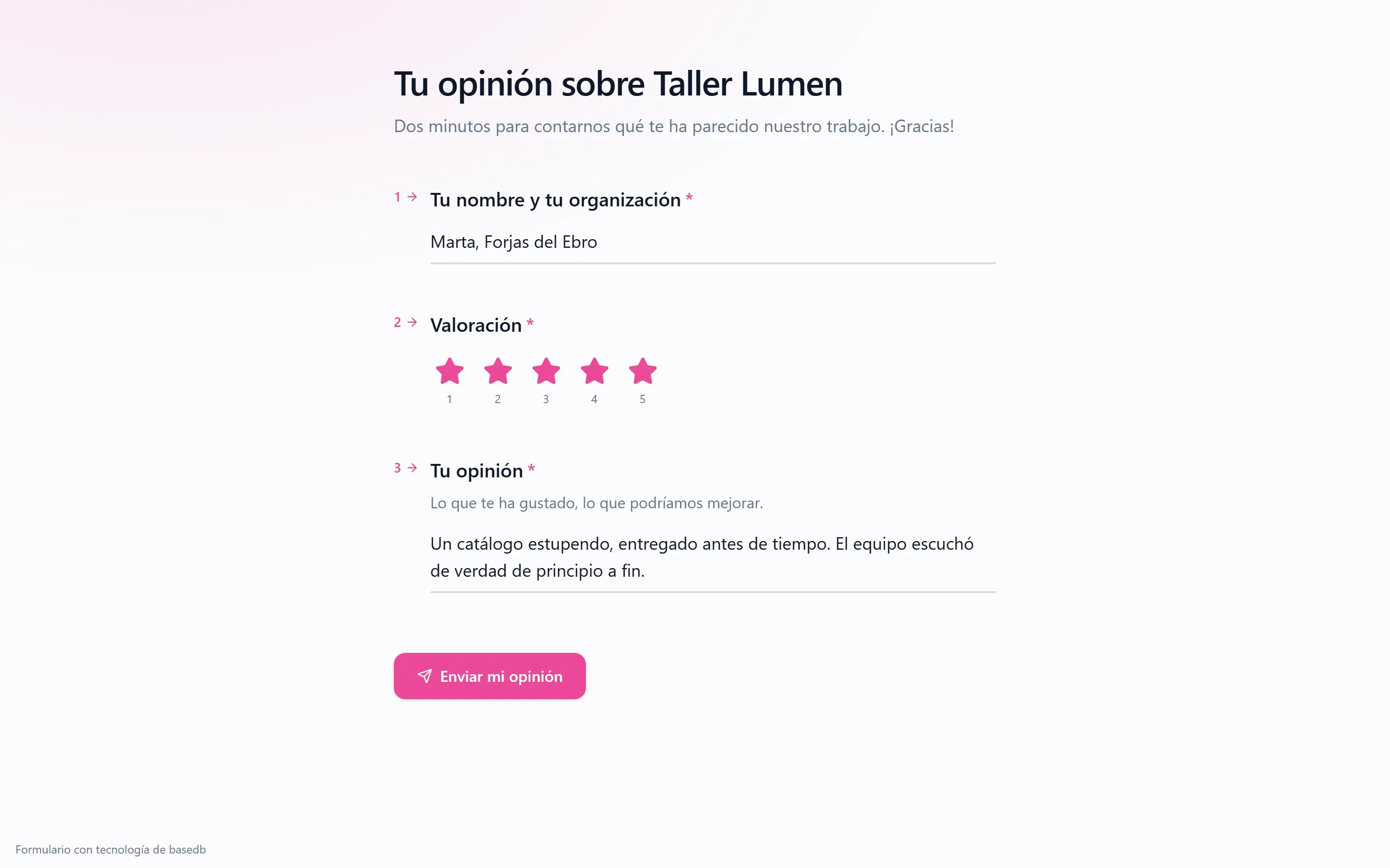 Un formulario público